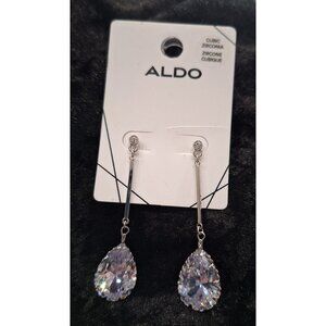 Aldo Cubic Zirconia Chandelier Silver-Tone Drop Earrings A